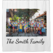 パーソナライズされたモダンシンプル懇親会写真 シャワーカーテン (正面)