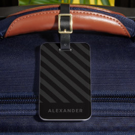 パーソナライズされたモダンシンプル黒ストライプ ラゲッジタグ