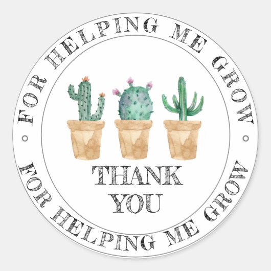 パーソナライズされたモダンシンプル，ミニマルありがとう ラウンドシール (正面)