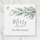 パーソナライズされたモダンシンプルGreenery Christmas Gift フェイバータグ (正面)