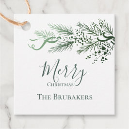 パーソナライズされたモダンシンプルGreenery Christmas Gift フェイバータグ