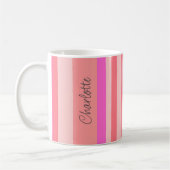 パーソナライズされたモダンスタイリッシュピストライプク コーヒーマグカップ (左)