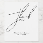 パーソナライズされたモダンスタイリッシュ感謝 ワインラベル (シングルラベル)