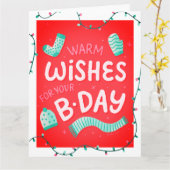 パーソナライズされたモダンタイポグラフィ誕生日カード カード (黄色い花)