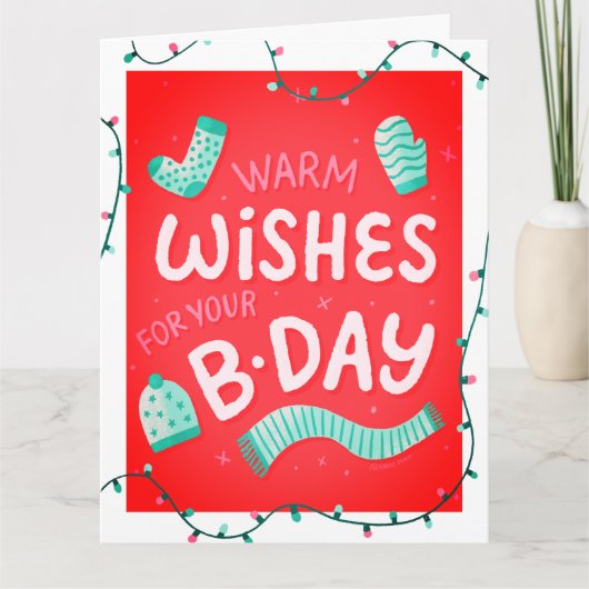 パーソナライズされたモダンタイポグラフィ誕生日カード カード (正面)