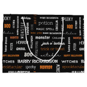 パーソナライズされたモダンタイポグラフィ ラージペーパーバッグ (裏面)