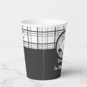 パーソナライズされたモダンタータンチェックアイススケートパーティー 紙コップ (右)