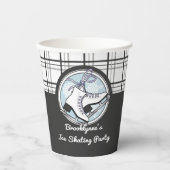 パーソナライズされたモダンタータンチェックアイススケートパーティー 紙コップ (正面)