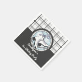 パーソナライズされたモダンタータンチェック氷スケートで滑る紙 スタンダードカクテルナプキン (角)