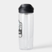 パーソナライズされたモダンタータンチェック氷スケートで滑る ウォーターボトル (背面)