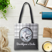 パーソナライズされたモダンタータンチェック氷スケートで滑る トートバッグ