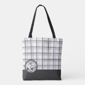 パーソナライズされたモダンタータンチェック氷スケートで滑る トートバッグ (裏面)