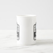 パーソナライズされたモダンタータンチェック氷スケートで滑る ボーンチャイナマグカップ (正面)