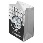 パーソナライズされたモダンタータンチェック氷スケートで滑る ミディアムペーパーバッグ (正面アングル)