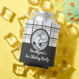 パーソナライズされたモダンタータンチェック氷スケートで滑る 缶クーラー