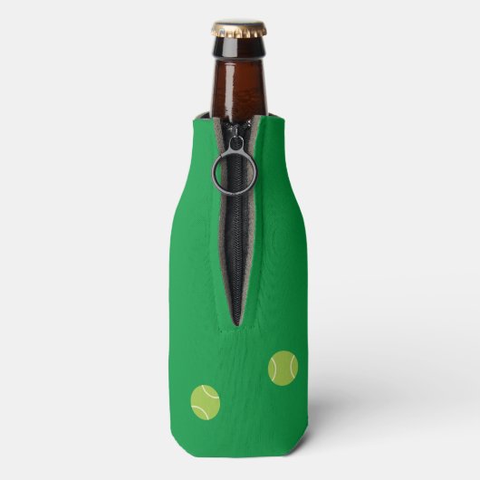 パーソナライズされたモダンテニス用ラケットボール ボトルクーラー (ボトル裏面)