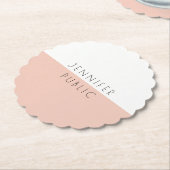 パーソナライズされたモダントレンディーテンプレート ペーパーコースター (アングル)