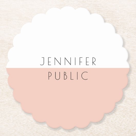 パーソナライズされたモダントレンディーテンプレート ペーパーコースター (正面)