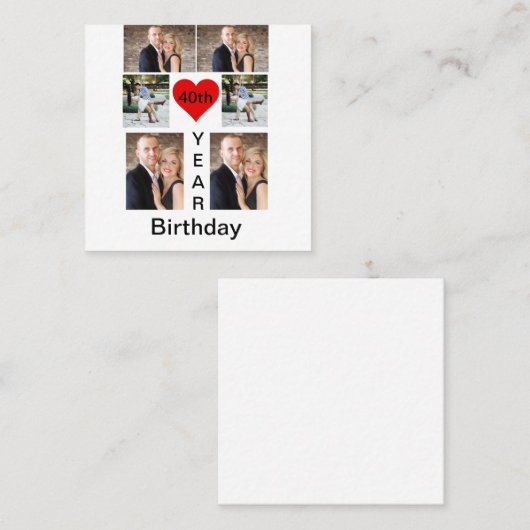 パーソナライズされたモダントレンディー誕生日 スクエア名刺 (正面/裏面)