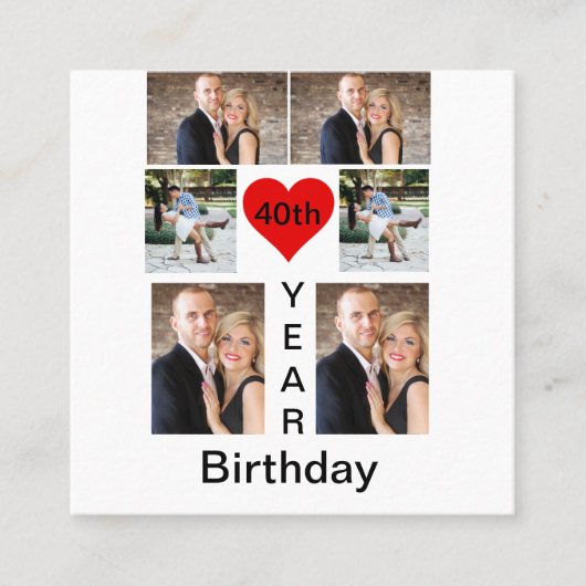 パーソナライズされたモダントレンディー誕生日 スクエア名刺 (正面)