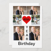 パーソナライズされたモダントレンディー誕生日 招待状 (正面/裏面)