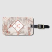 パーソナライズされたモダンバラ金ゴールド大理石 ラゲッジタグ (正面横)