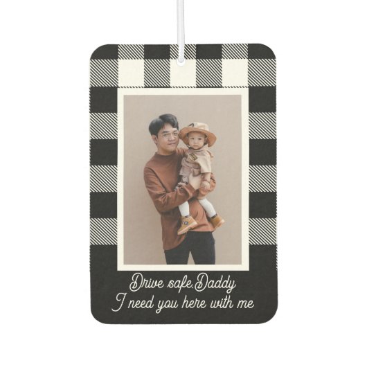 パーソナライズされたモダンパパ写真織物美術品の贈与品 カーエアーフレッシュナー (正面)