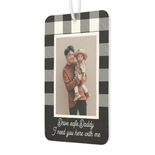 パーソナライズされたモダンパパ写真織物美術品の贈与品 カーエアーフレッシュナー (左)