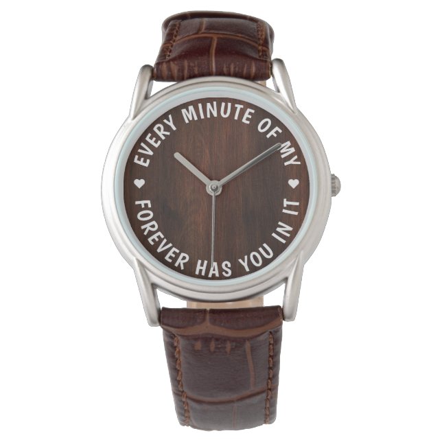 パーソナライズされたモダンパパ彫刻・父の日ホワイト 腕時計 (正面)