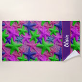 パーソナライズされたモダンビーチタオル ビーチタオル (正面)