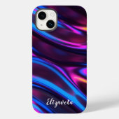 パーソナライズされたモダンフェイクIridescent付き/名前 Case-Mate iPhoneケース (裏面)