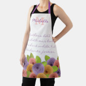 パーソナライズされたモダンフローラ母の日引用文 エプロン (インサイチュ)
