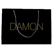 パーソナライズされたモダンブライダルパーティグ結婚ロムスマン ラージペーパーバッグ (裏面)