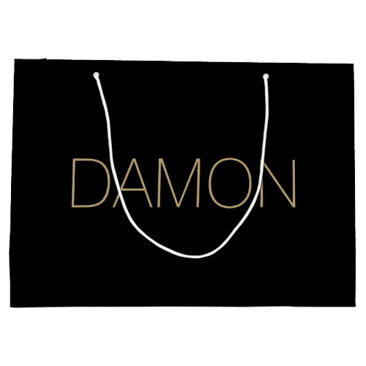 パーソナライズされたモダンブライダルパーティグ結婚ロムスマン ラージペーパーバッグ (裏面)