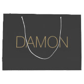 パーソナライズされたモダンブライダルパーティグ結婚ロムスマン ラージペーパーバッグ (裏面)