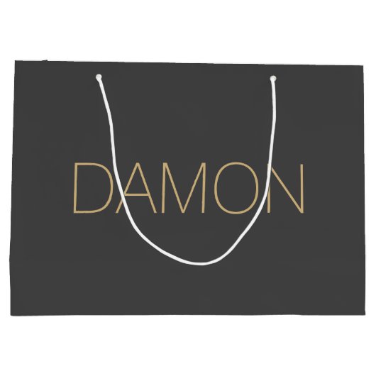 パーソナライズされたモダンブライダルパーティグ結婚ロムスマン ラージペーパーバッグ (裏面)