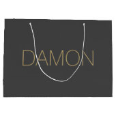 パーソナライズされたモダンブライダルパーティグ結婚ロムスマン ラージペーパーバッグ (裏面)