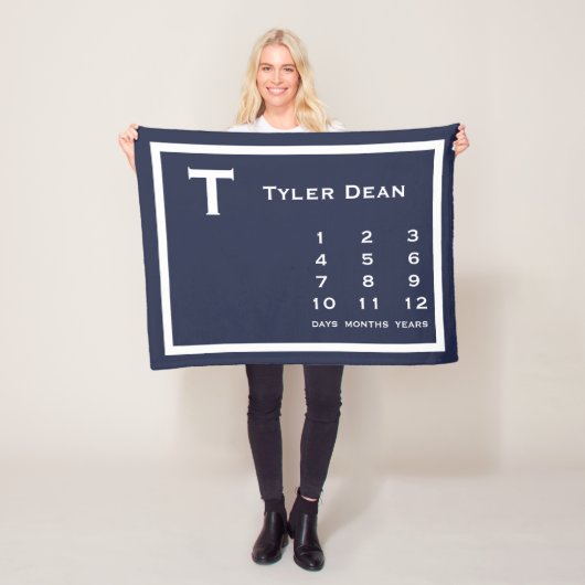 パーソナライズされたモダンベビーマイルストーンフォトブランケット フリースブランケット (インサイチュ)