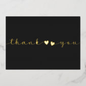 パーソナライズされたモダンミニマルハートブラック 箔シーズンカード (正面)