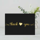 パーソナライズされたモダンミニマルハートブラック 箔シーズンカード (立ち正面)