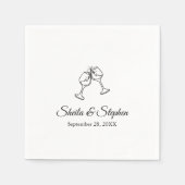 パーソナライズされたモダンミニマル結婚主義の スタンダードカクテルナプキン (正面)