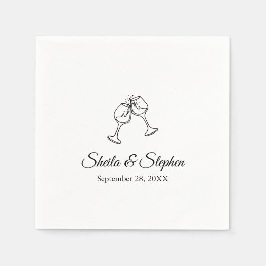 パーソナライズされたモダンミニマル結婚主義の スタンダードカクテルナプキン (正面)