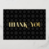 パーソナライズされたモダンミニマルClassy Black Thank You 箔シーズンカード (正面)