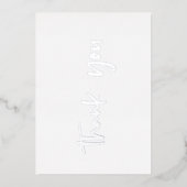 パーソナライズされたモダンミニマルScript White Thank You 箔シーズンカード (正面)