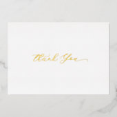 パーソナライズされたモダンミニマルScript White Thank You 箔シーズンカード (正面)