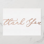 パーソナライズされたモダンミニマルScript White Thank You 箔シーズンカード (正面)