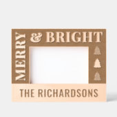 パーソナライズされたモダンメリー&Bright Chrimas レーザー彫刻フレーム (正面)