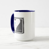 パーソナライズされたモダンラブバーズ ライトブルーハート マグカップ (正面左)