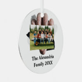 パーソナライズされたモダンヴィンテージ写真テンプレート メタルオーナメント (正面右)