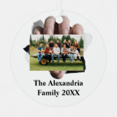 パーソナライズされたモダンヴィンテージ写真テンプレート メタルオーナメント (正面)